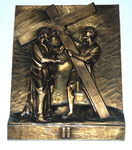 One of the stations of the cross in the north aisle June 2010